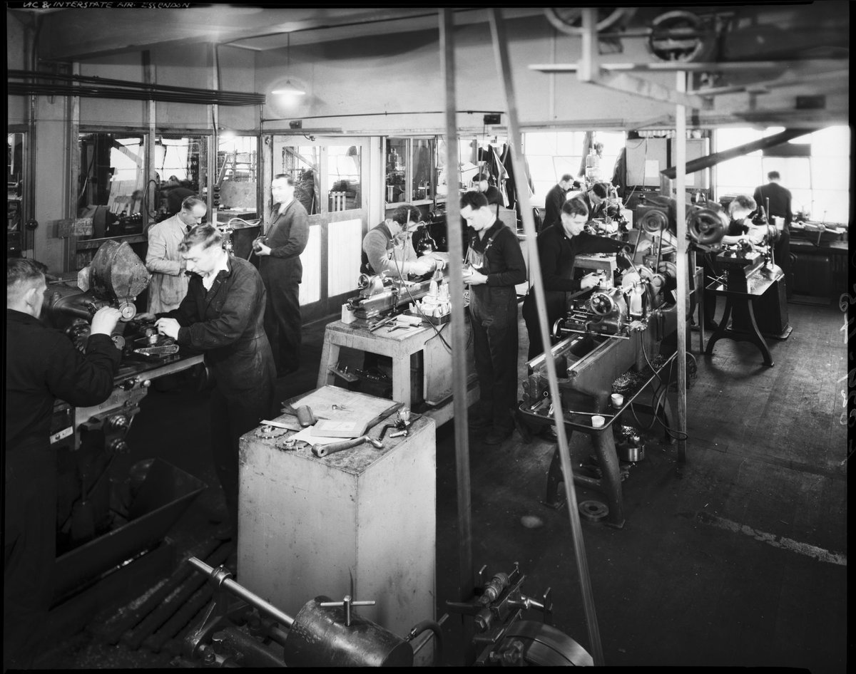 At Essendon factory of machinery being produced for aircraft items for war effort (c. 1943)