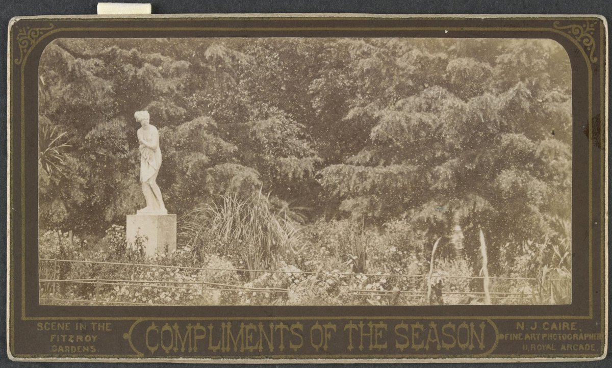 Fitzroy Gardens with copy of sculpture by Antonio Canova, East Melbourne (1890?)