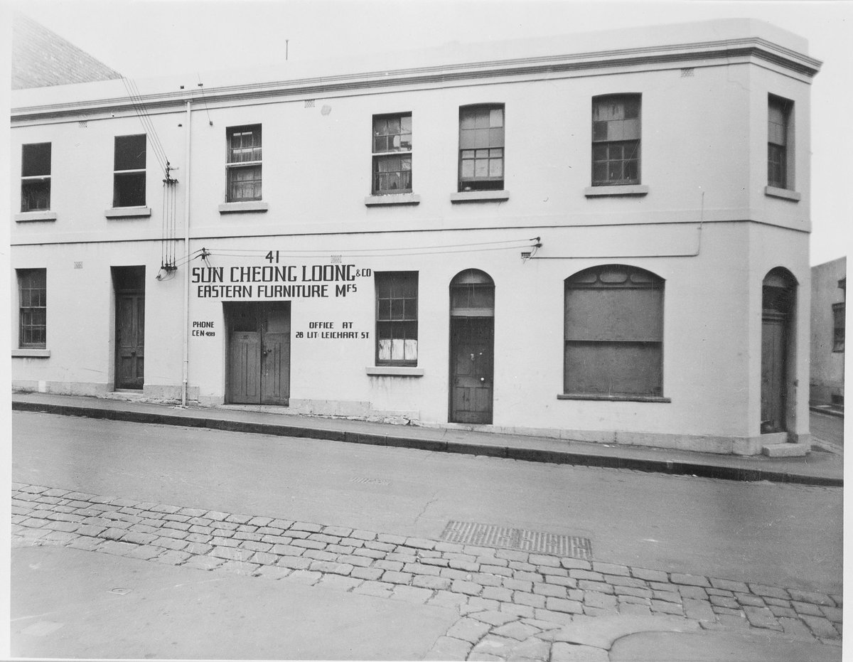 Little Lonsdale Street - south side, at corner with Little Leichardt Street, Melbourne City (1950)