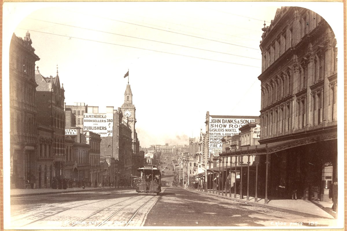Bourke St looking east from Queen St, Melbourne City (1892–1900)