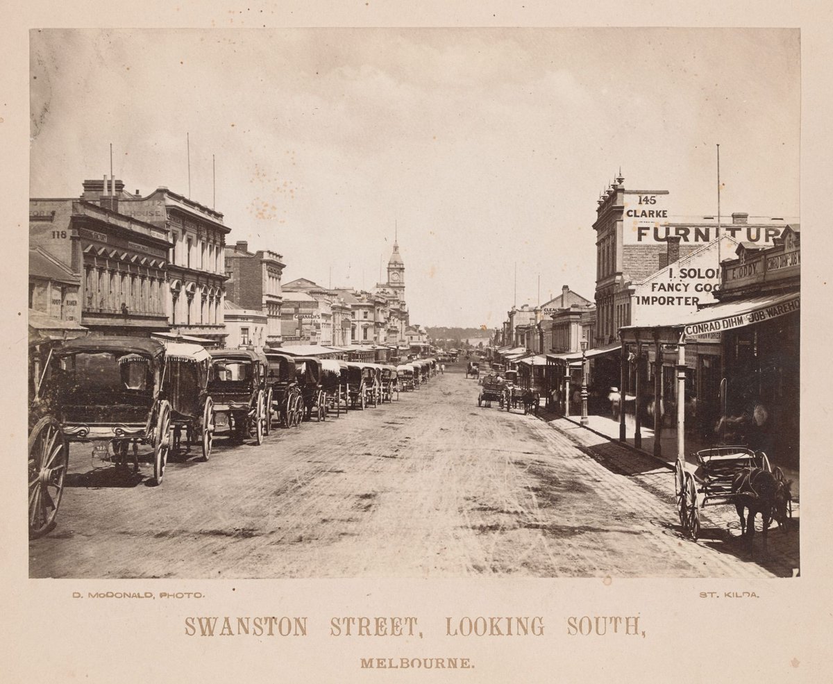 Swanston Street, looking south, Melbourne, Melbourne City (c. 1876)