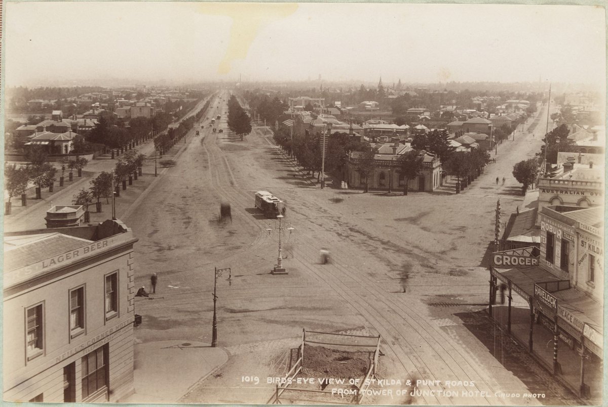 Bird's-Eye View of St Kilda & Punt Rds, from tower of the Junction Hotel (1892–1900)