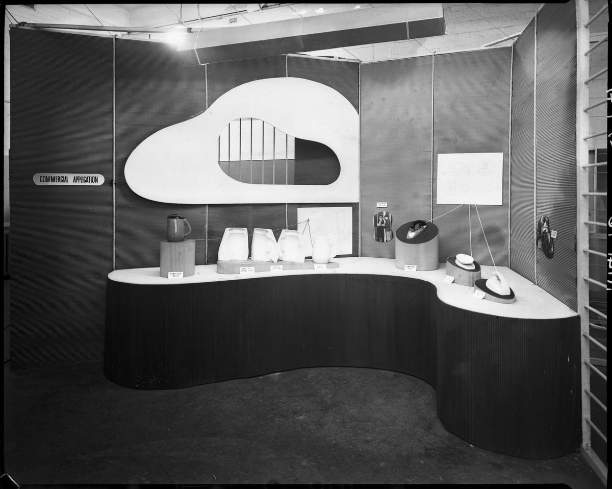 View of a display of student work in industrial design, Melbourne Technical College (R.M.I.T) (1947)