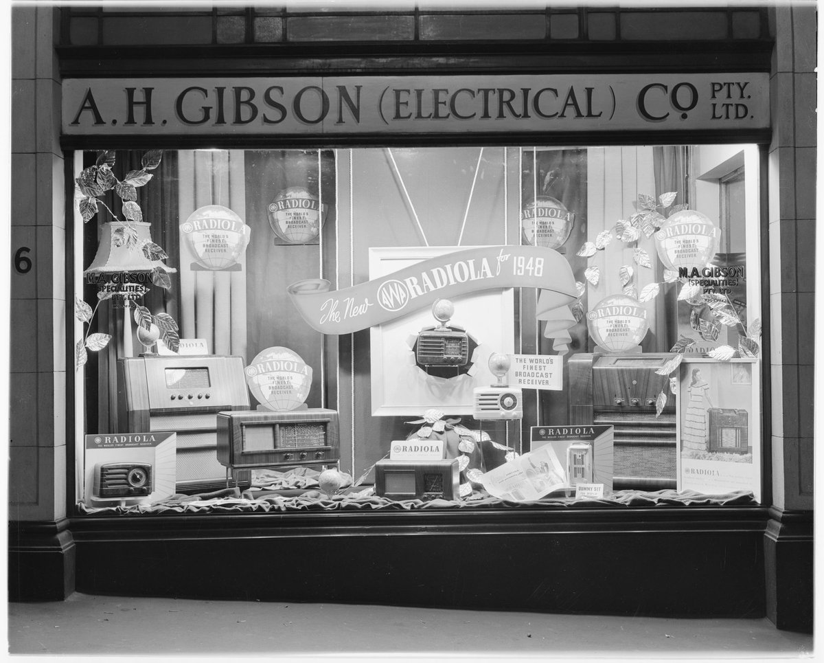 A. H. Gibson Electrical Co., 23 Hardware St., Melbourne. Radiola window display (1948)