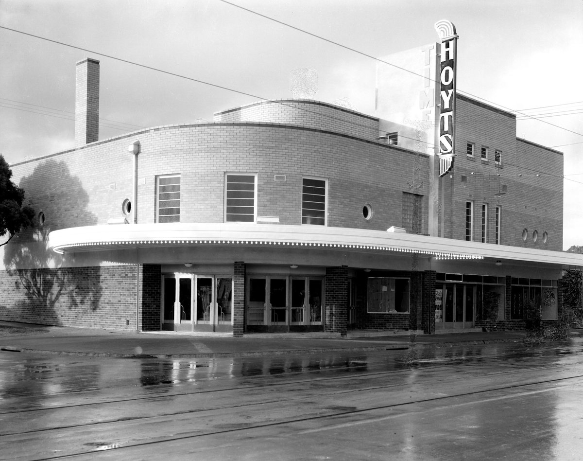 Angled view of Time Theatre, operated by Hoyts', 449 Whitehorse Road, Balwyn (c. 1941)