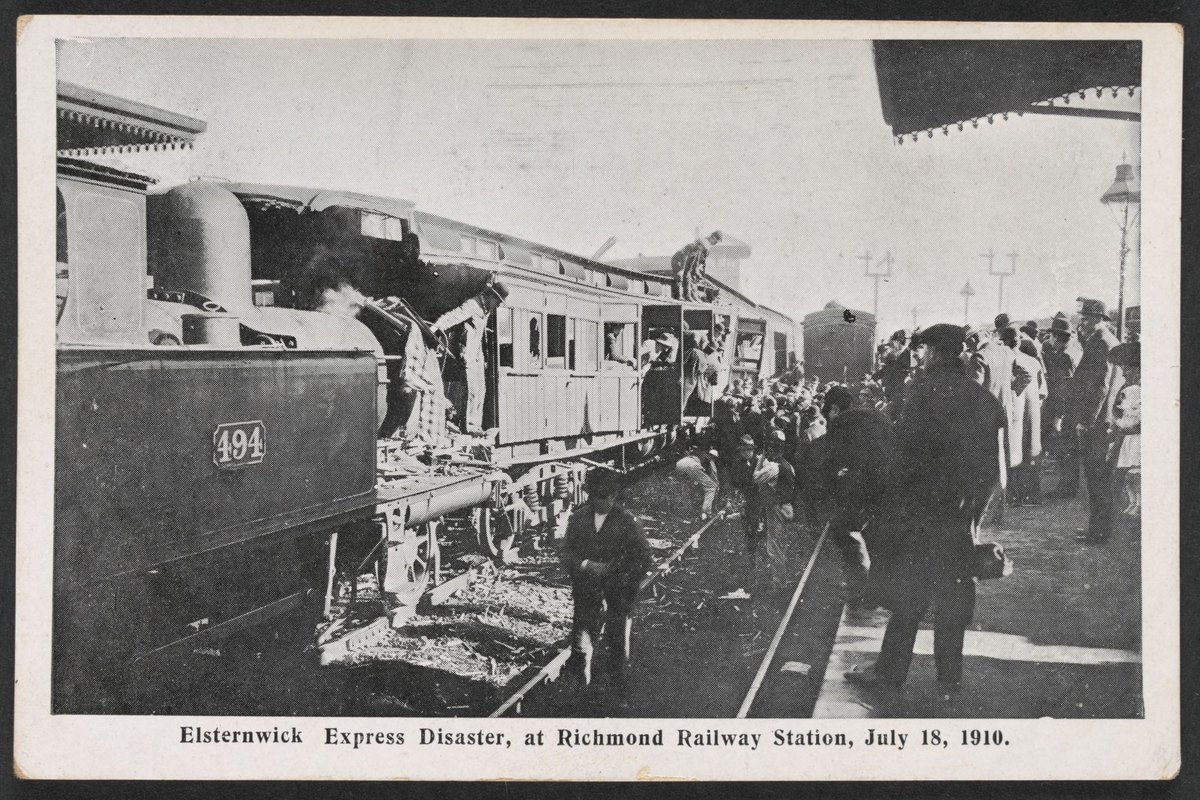 Elsternwick Express Disaster, at Richmond Railway Station, July 18, 1910 (c. 1910)
