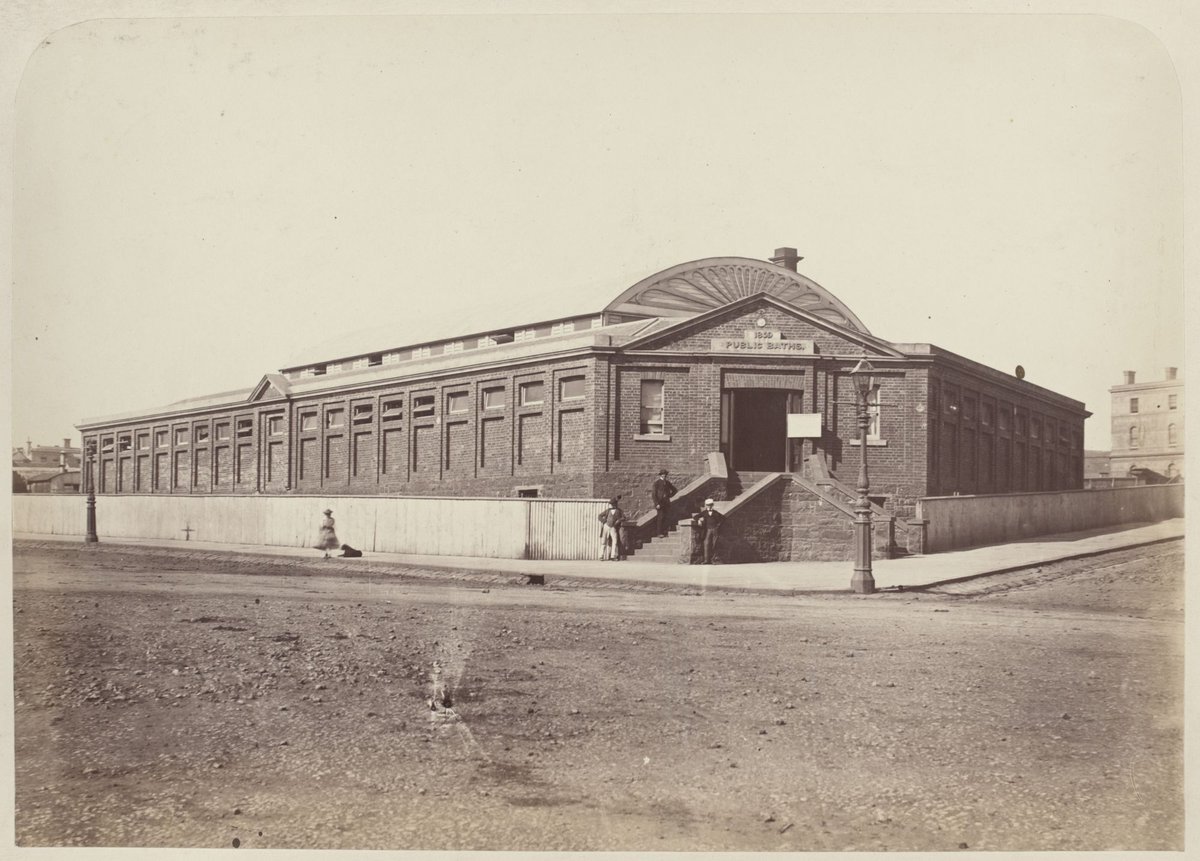 The Public Baths, Swanston Street, 1862, Melbourne City