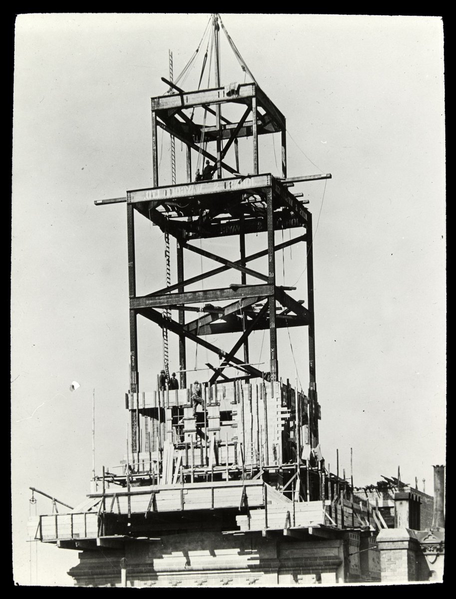 Steel framework, the tower of the T. & G. building, Collins Street, Melbourne City (1920–40)