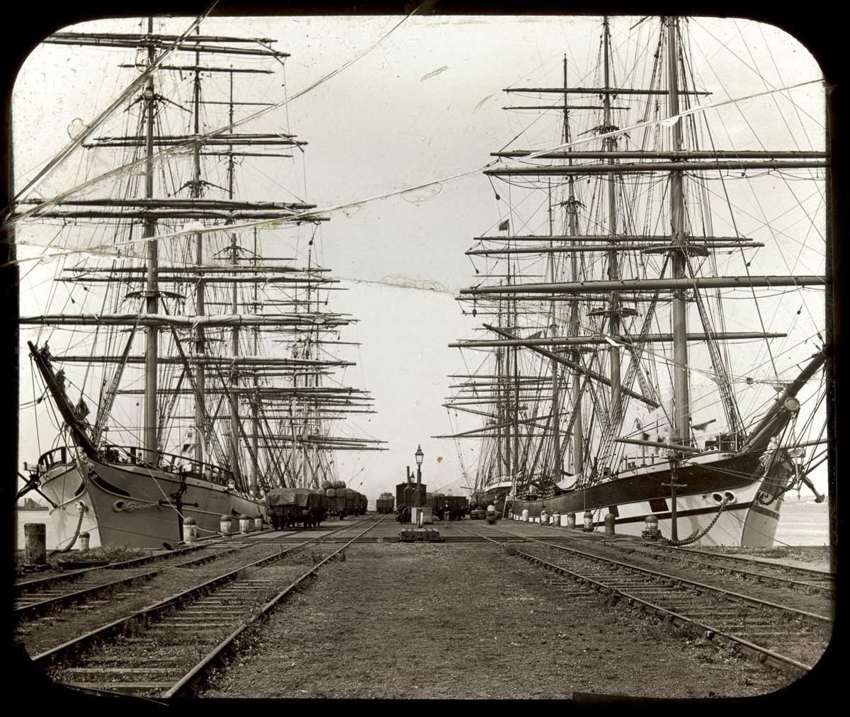 Tall ships at Williamstown near Melbourne (1892)