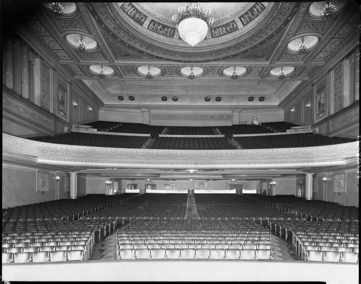 Stalls, dress circle and ceiling seen from stage, Regent Theatre, Collins Street, Melbourne, Melbourne City (1948)