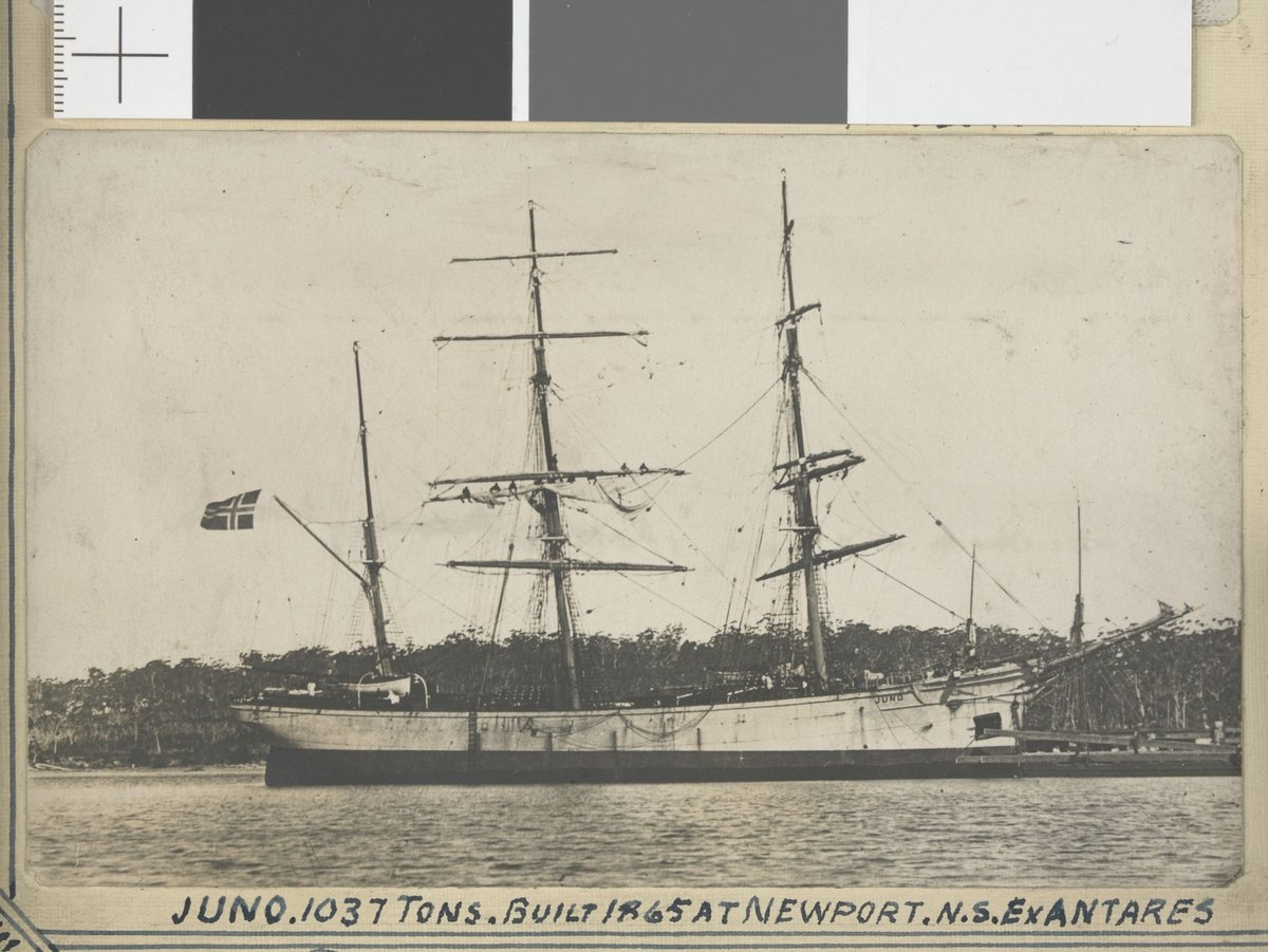 JUNO. : 1037 tons. Built 1865 at Newport. N.S. Ex Antares (1891–1946)