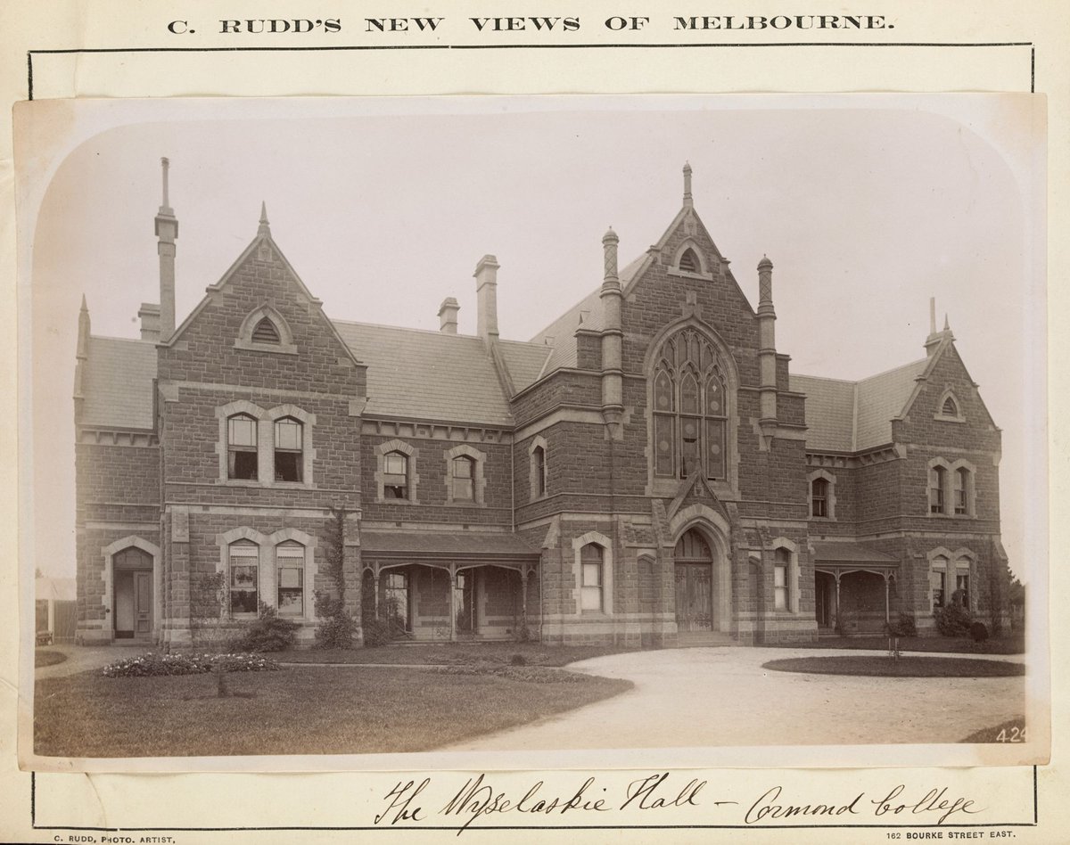 The Wyselaskie Hall, Ormond College [University of Melbourne], Parkville (1886–87)