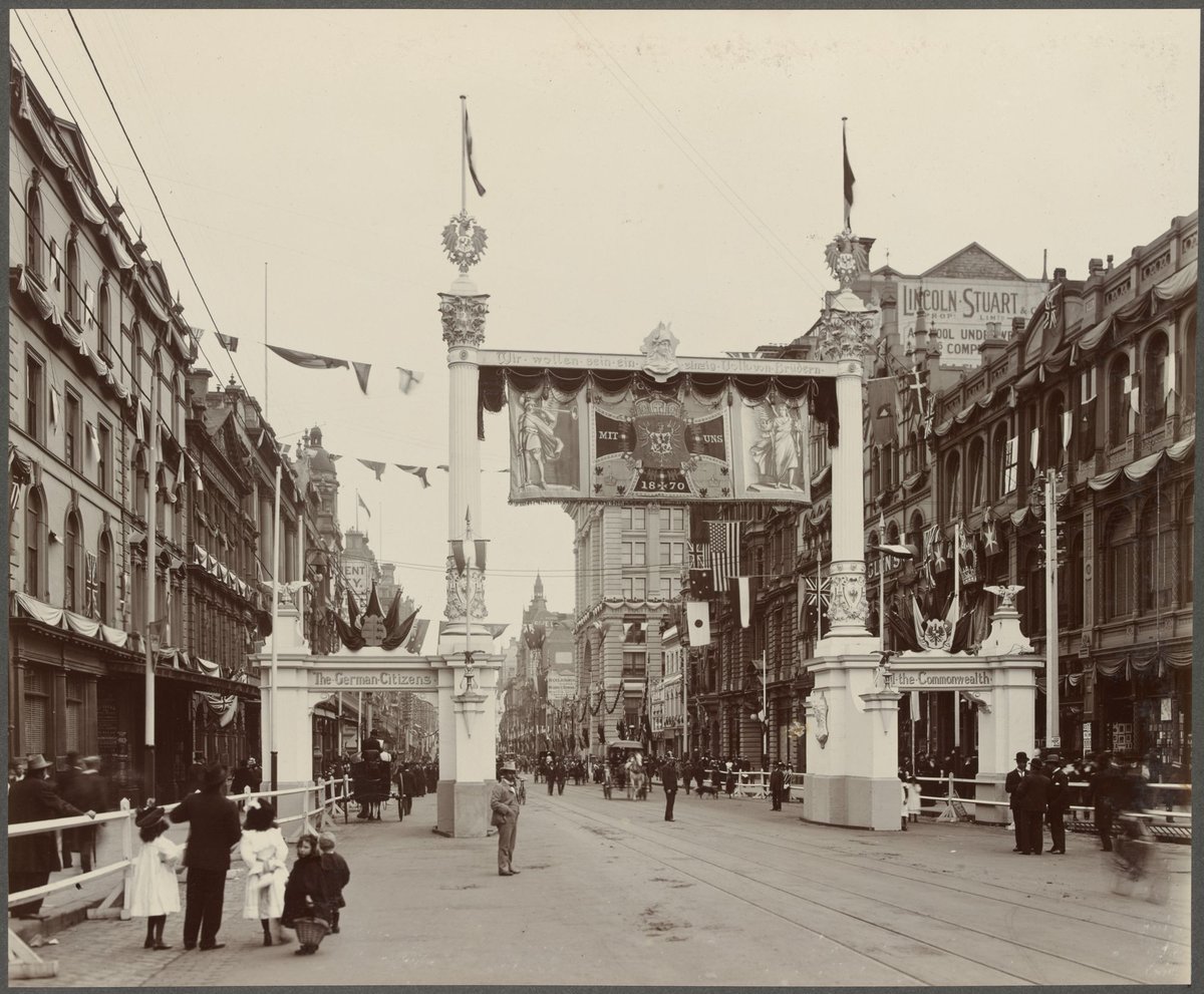 The German citizens' arch, Collins Street, Melbourne City (1901)