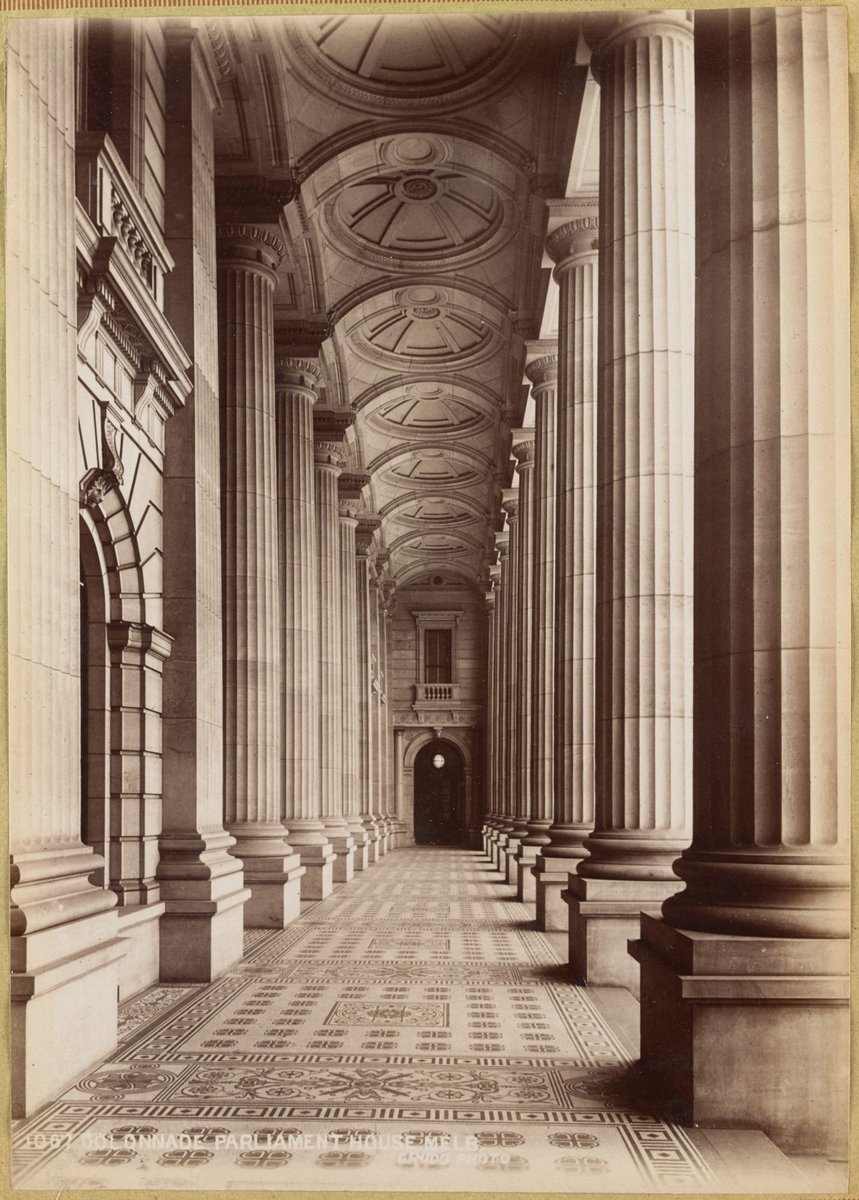 Colonnade [of] Parliament House Melb[ourne], East Melbourne (1892–1900)
