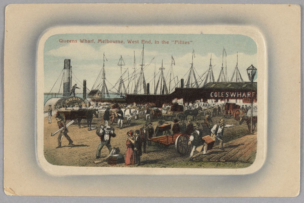 Queen's Wharf, Melbourne, West End, in the "Fifties", Melbourne City (1905–10)