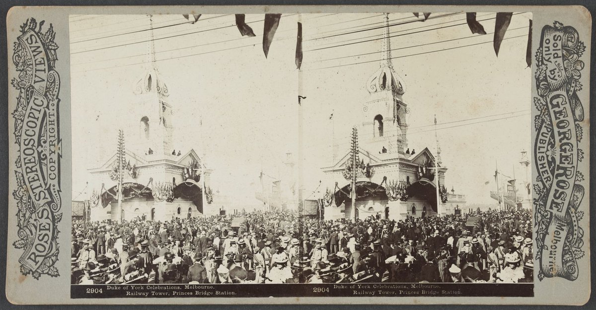 Duke of York Celebrations Melbourne Railway Tower Princes Bridge Station picture, Melbourne City (1901)