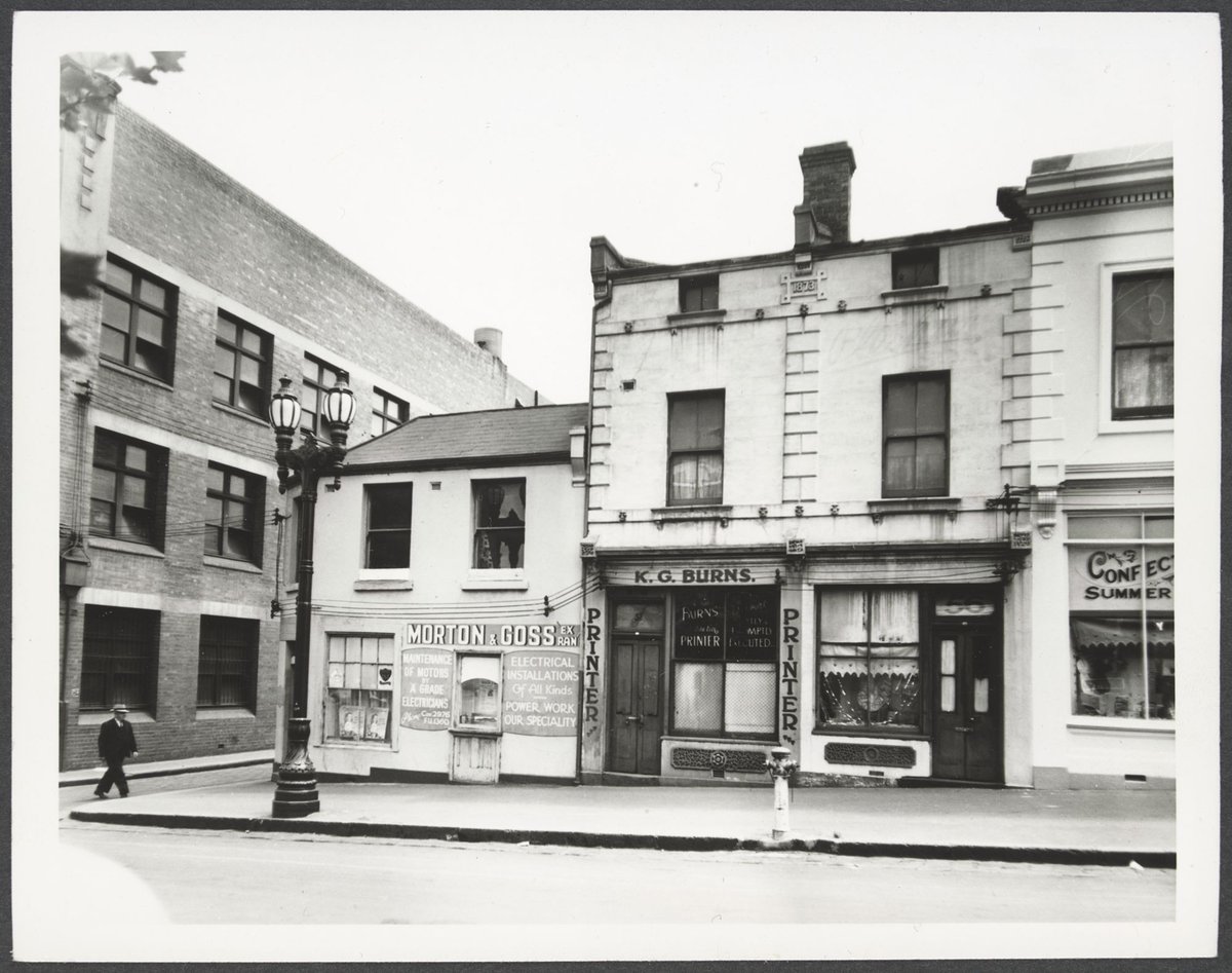Lonsdale Street - north side, at corner with Leichardt Street, Melbourne City (1950)