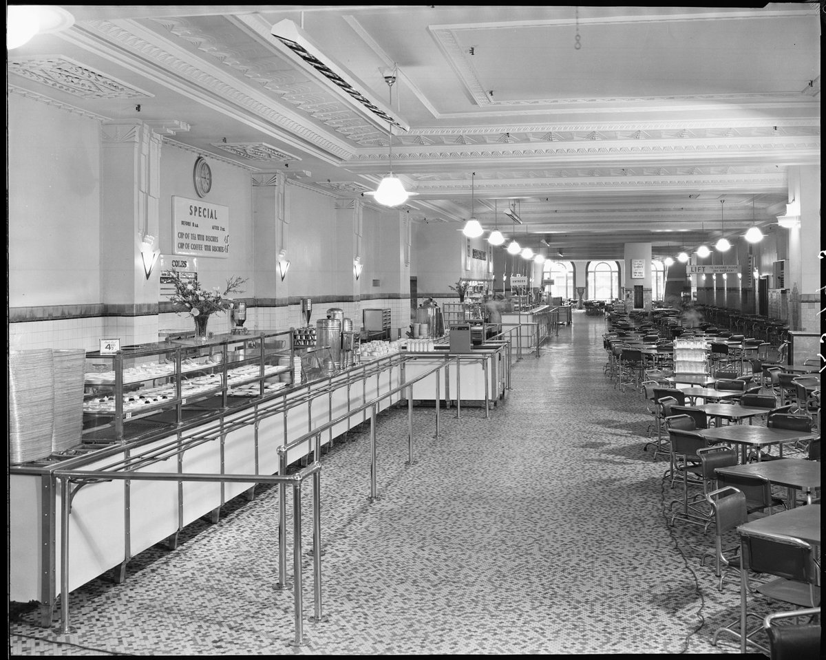 Coles cafeteria, 299-301 Bourke Street, Melbourne, looking north, Melbourne City (c. 1953)