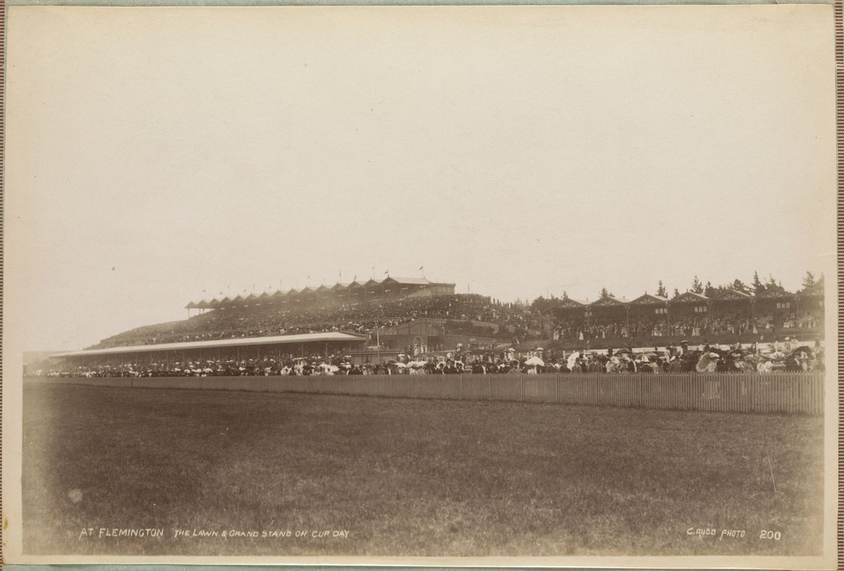 Flemington - the Lawn and Grandstand on Cup Day (1892–1900)