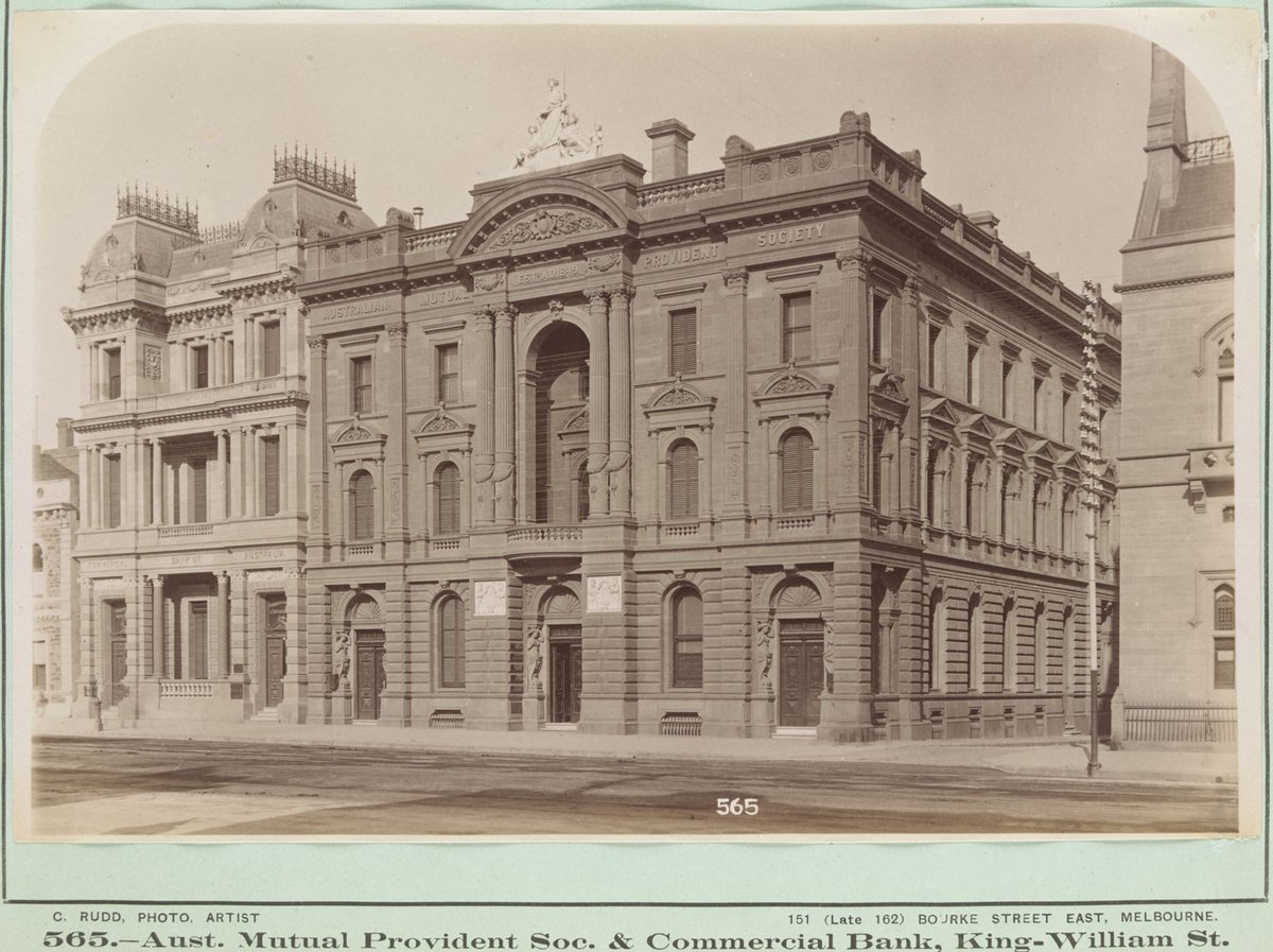 Aust[ralian] Mutual Provident Soc[iety] & Commercial Bank, King William St, Melbourne City (1889–91)