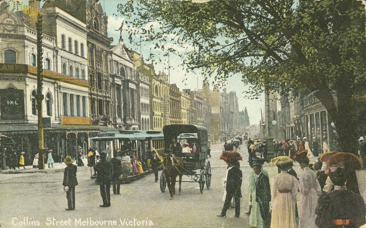Collins Street Melbourne, Victoria, Melbourne City (c. 1907)
