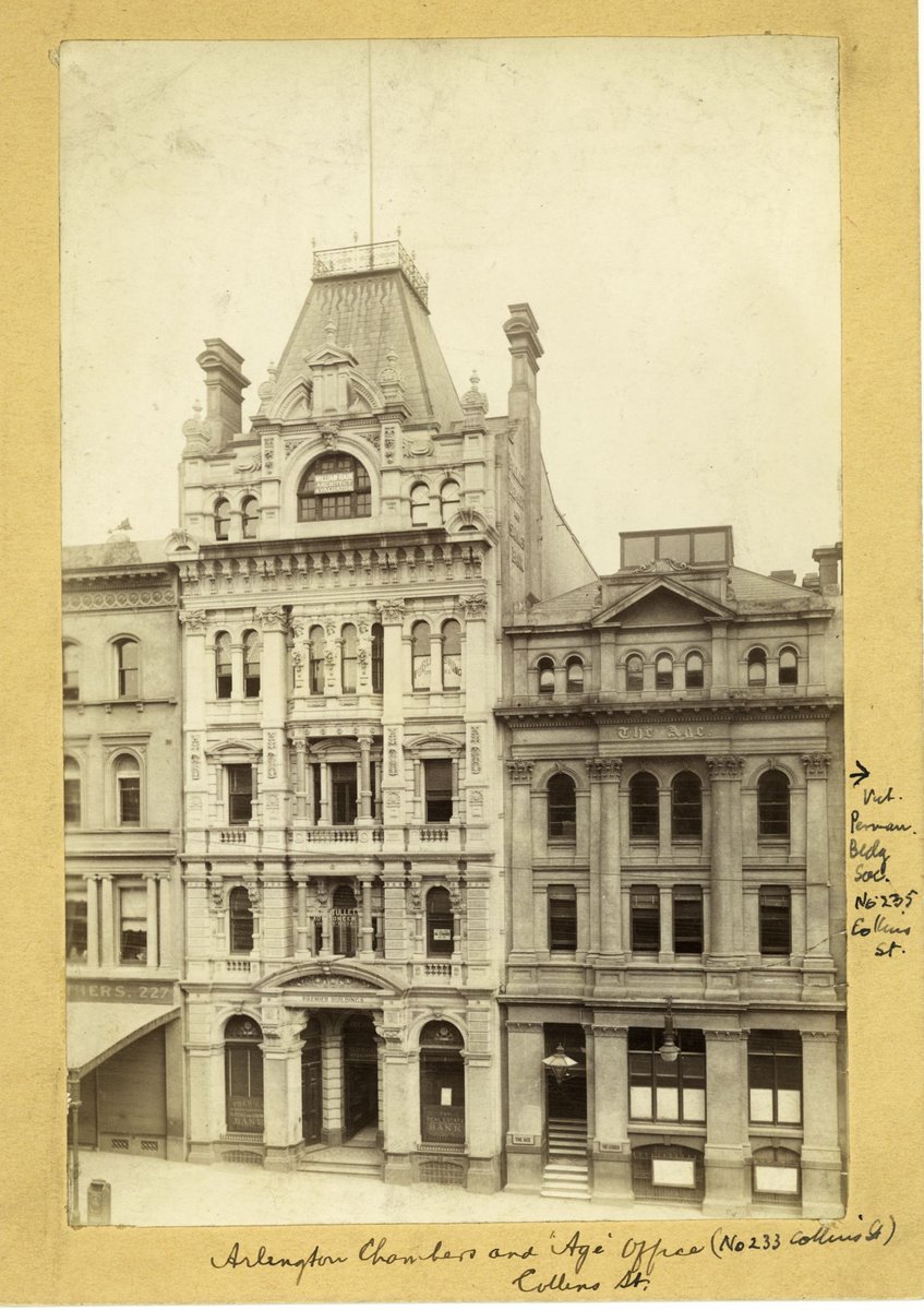 Premier Permanent Building Society and The Age offices, 229-233 Collins Street, Melbourne, Melbourne City (c. 1890)