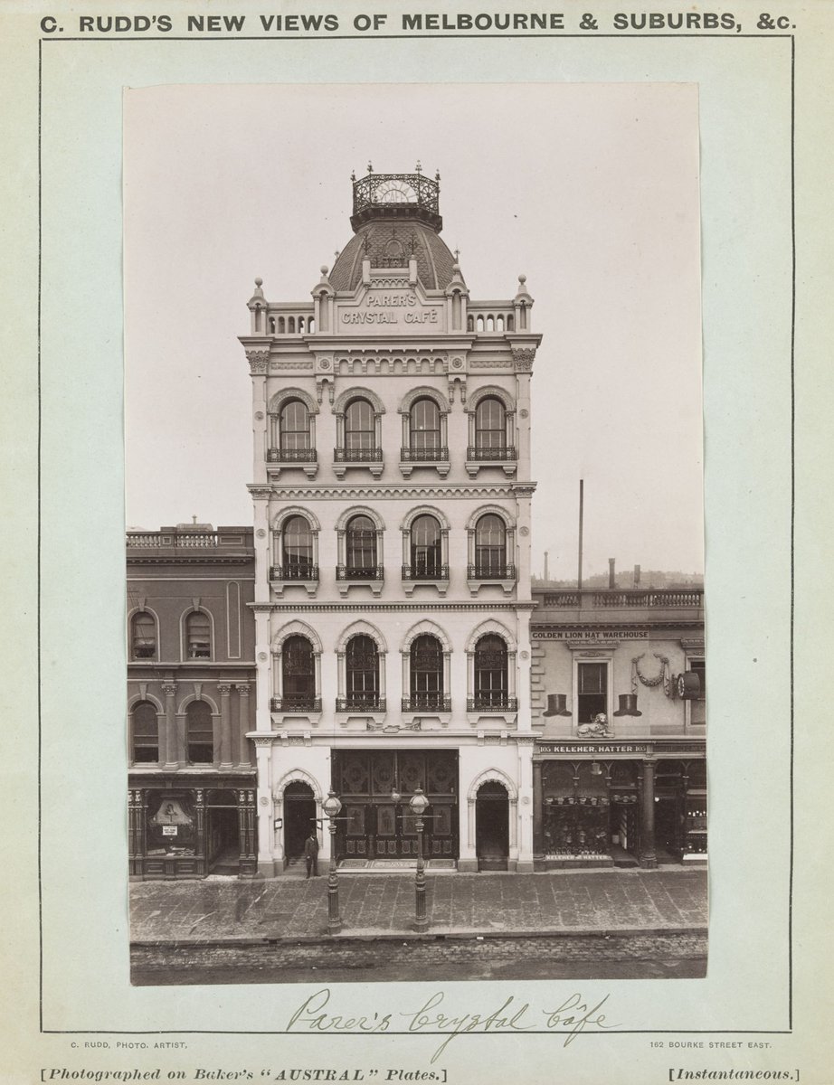 Parer's Crystal Cafe [200 Bourke Street], Melbourne City (1886–87)