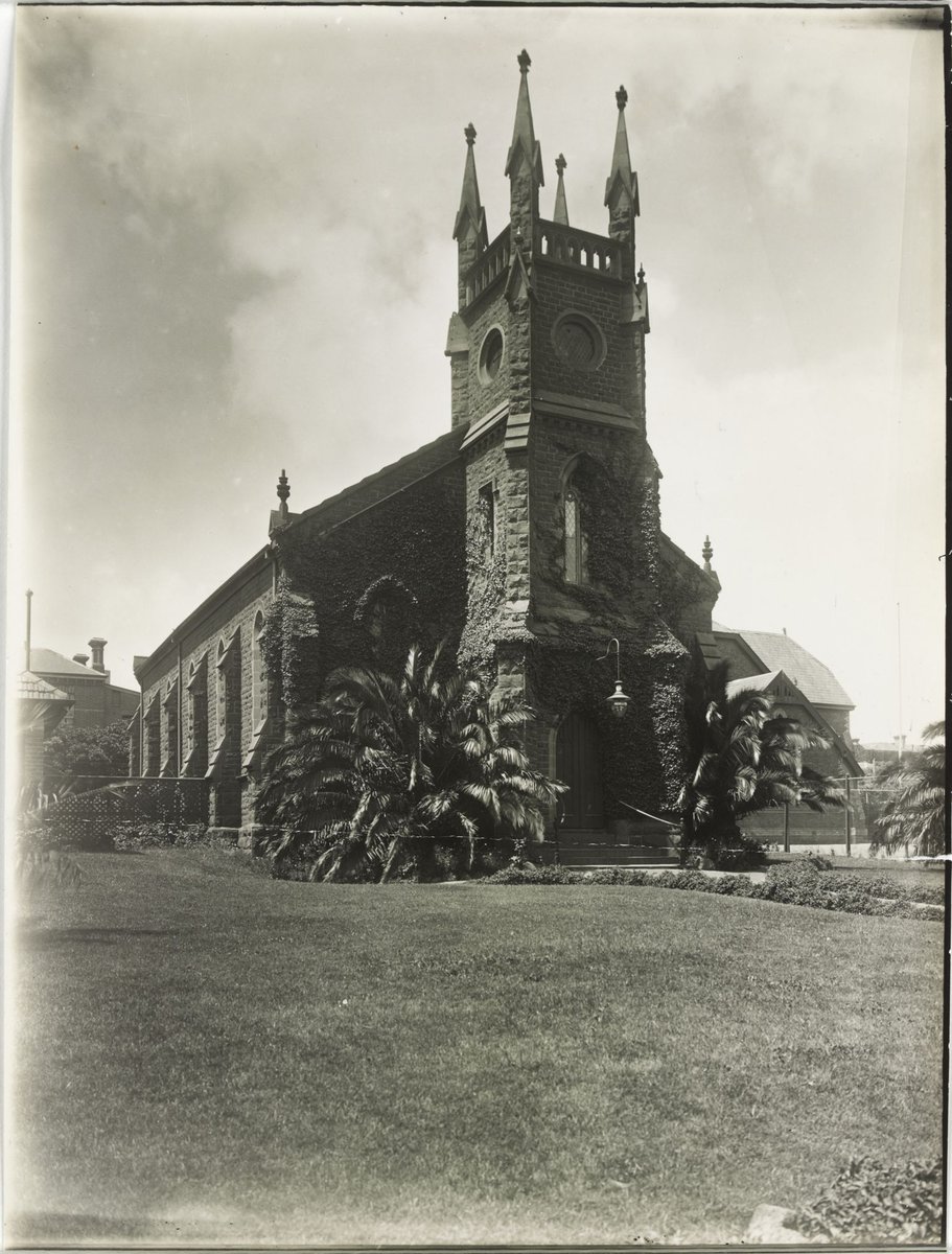 Wesleyan Church, Fitzroy St., St. Kilda, Melbourne, foundation stone laid on 27th October, 1857, St Kilda (1933)