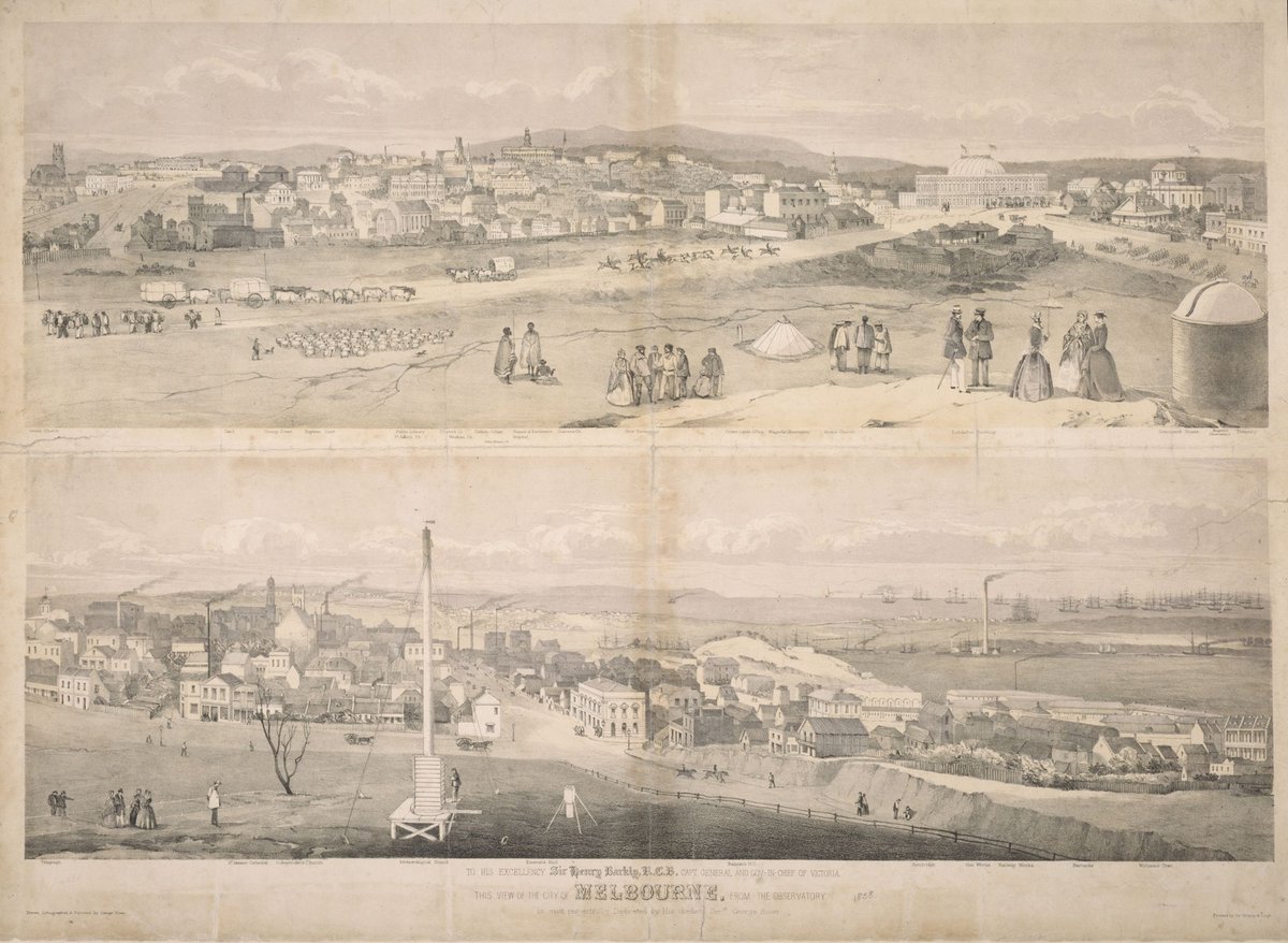 View of the City of Melbourne from the Observatory 1858, Melbourne City