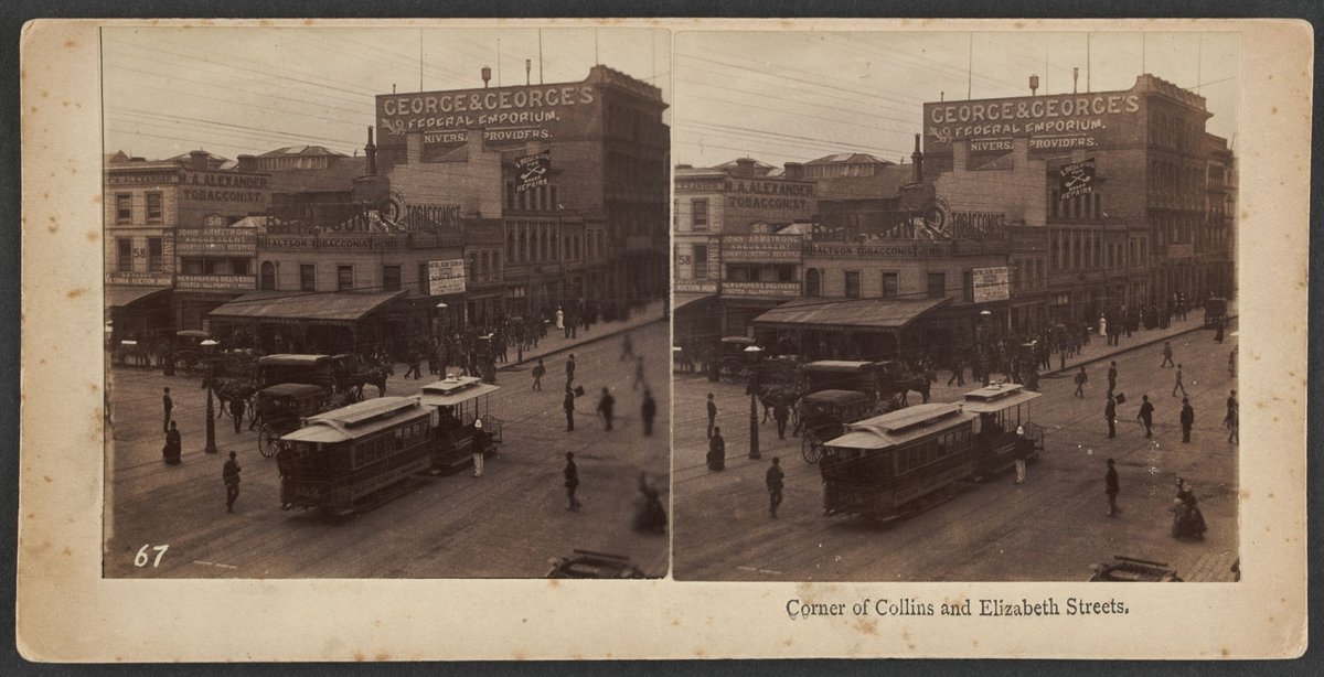 Corner of Collins and Elizabeth Streets, [Melbourne], Melbourne City (1855–1910)