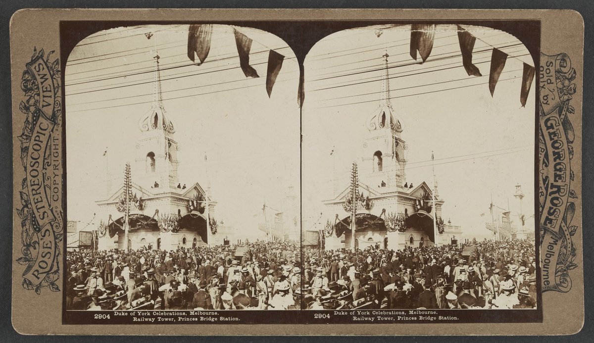 Duke of York Celebrations Melbourne Railway Tower Princes Bridge Station picture, Melbourne City (1901)