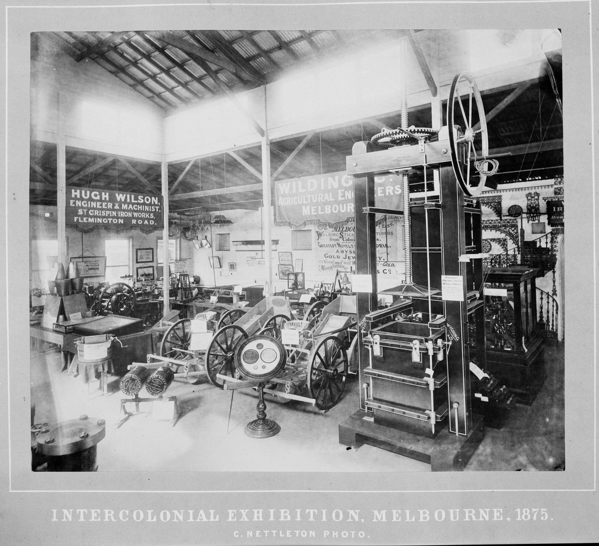 Hugh Wilson Engineer and Machinist, St. Crispin Iron Works, Flemington Road and Wilding and Co. Agricultural Engineers Melbourne (1875)