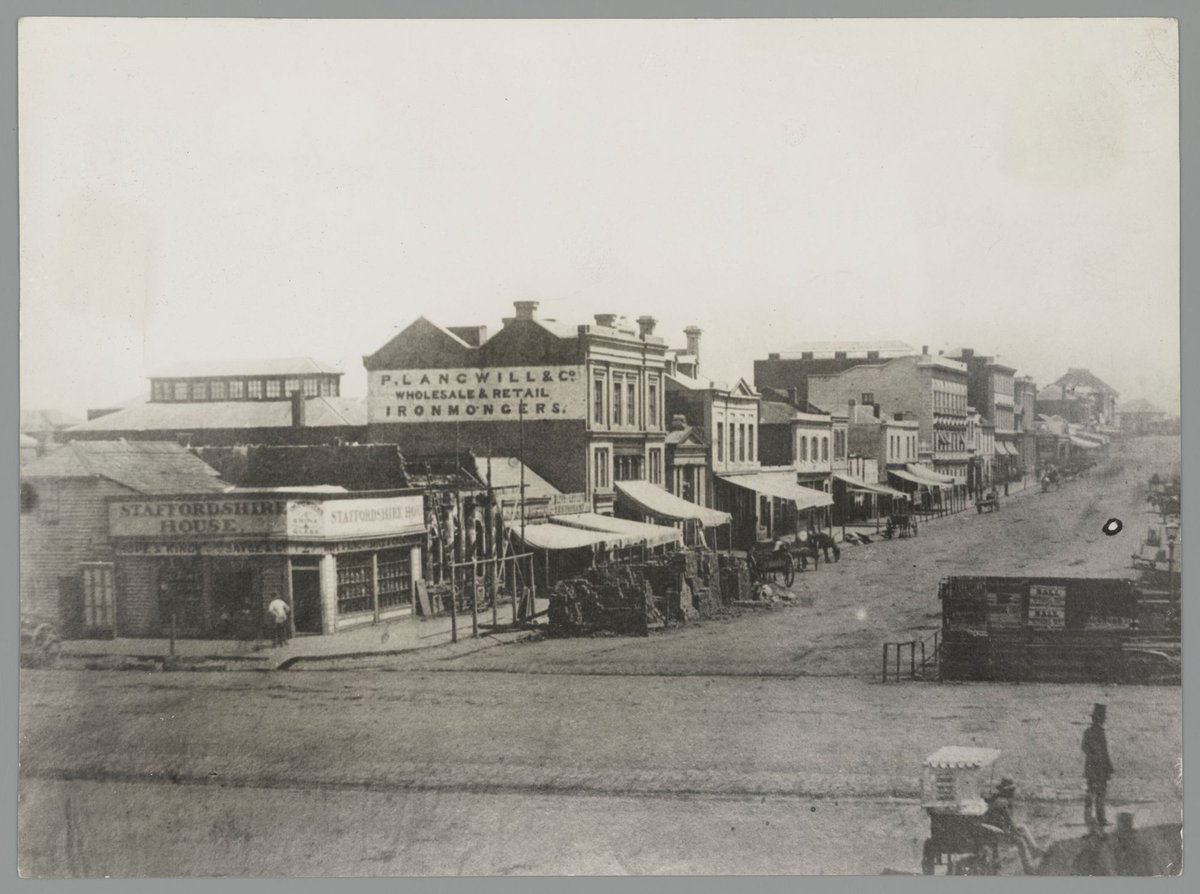 Collins Street, looking west across Elizabeth Street, Melbourne City (1880–1900)