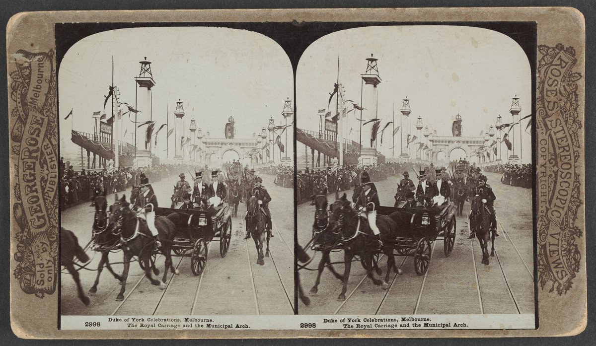 Duke of York Celebrations, Melbourne. The Royal Carriage and the Municipal Arch (1901)
