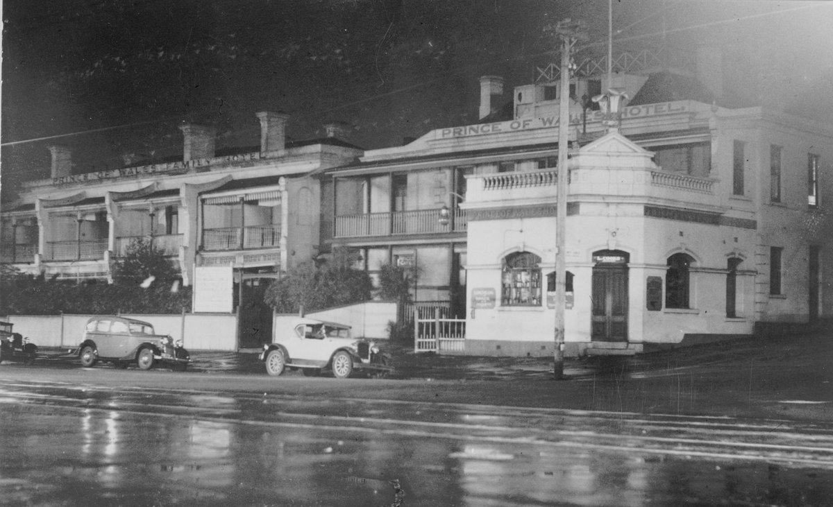 An old well-known landmark - to be demolished, the Prince of Wales Hotel in Fitzroy Street, St. Kilda, Melbourne, Vic, St Kilda (c. 1935)