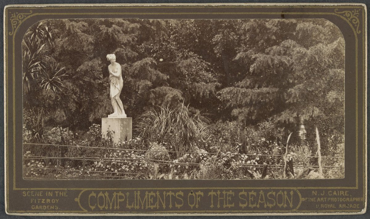 Fitzroy Gardens with copy of sculpture by Antonio Canova, East Melbourne (1890?)