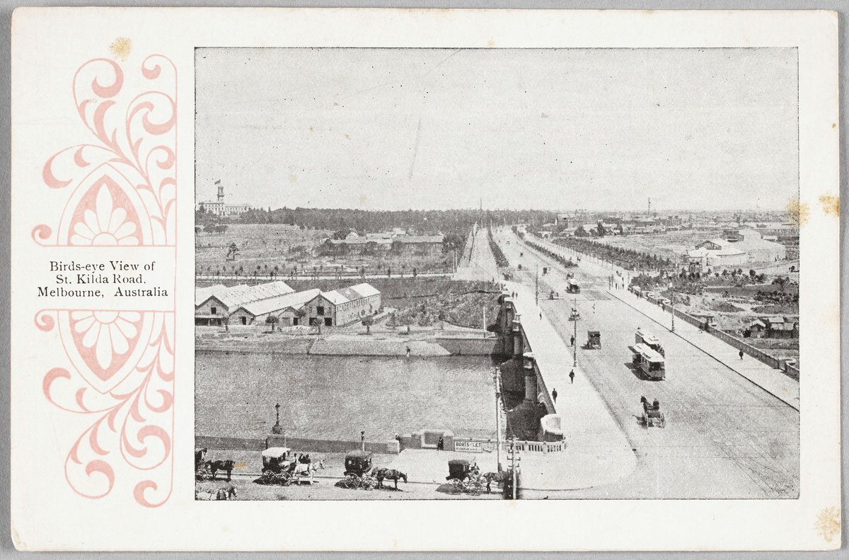 Birds-eye View of St. Kilda Road, Melbourne, Australia, Melbourne City (1900–10)