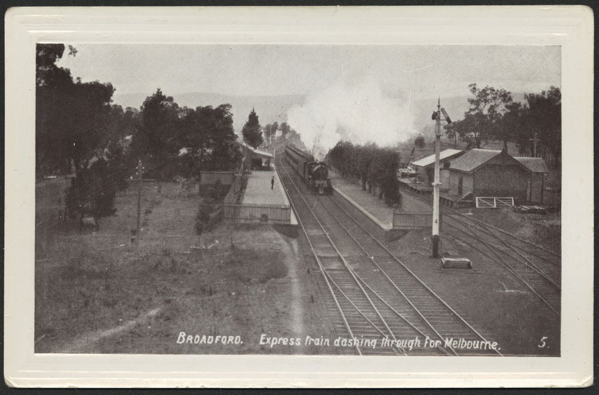Broadford. Express train dashing through for Melbourne (c. 1908)