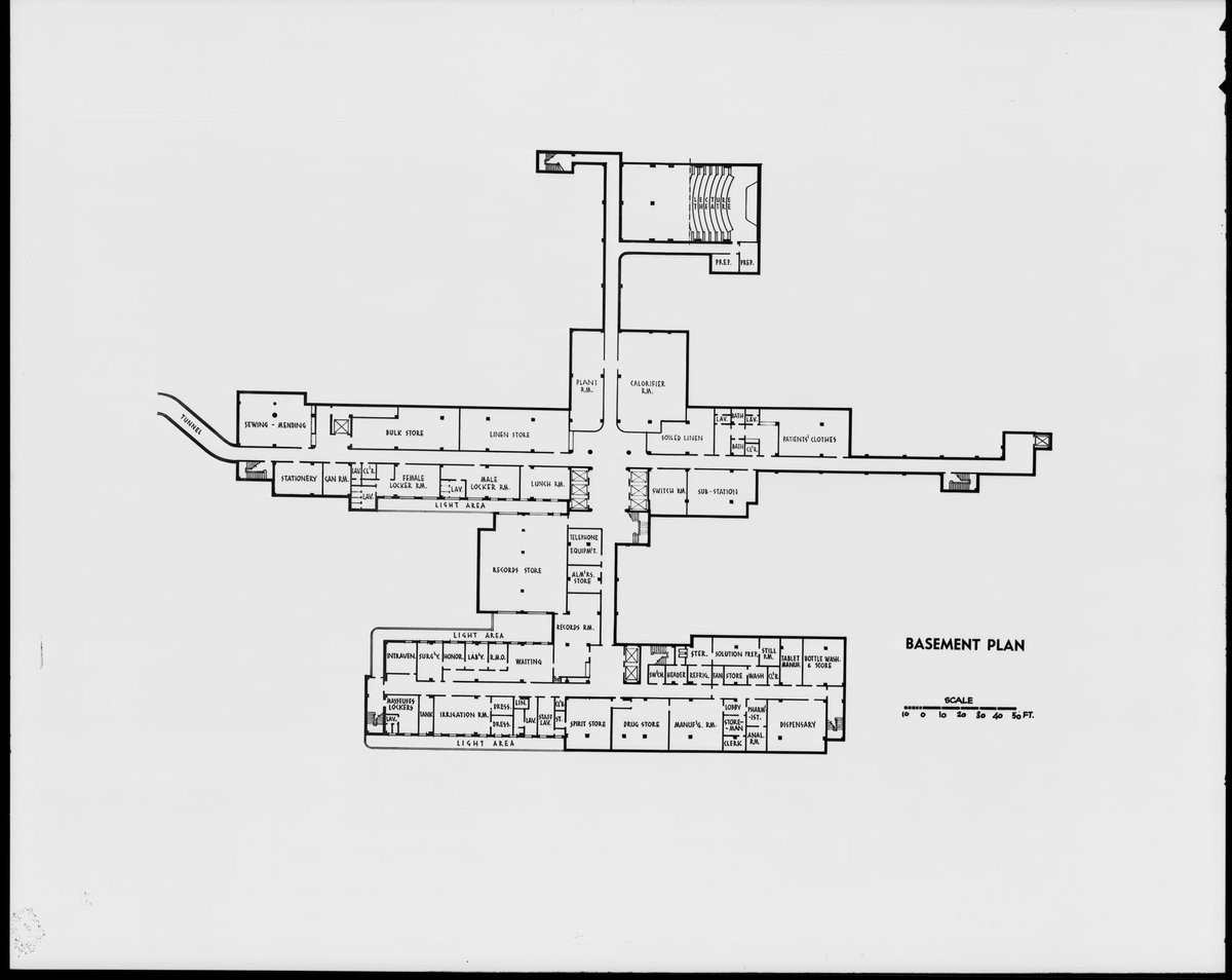 Basement plan for the Royal Melbourne Hospital, Melbourne City (1946)
