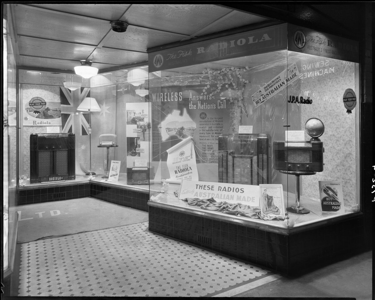 AWA Radiola display window, J.P.A. Radio, 19 Errol Street, North Melbourne - right (c. 1941)