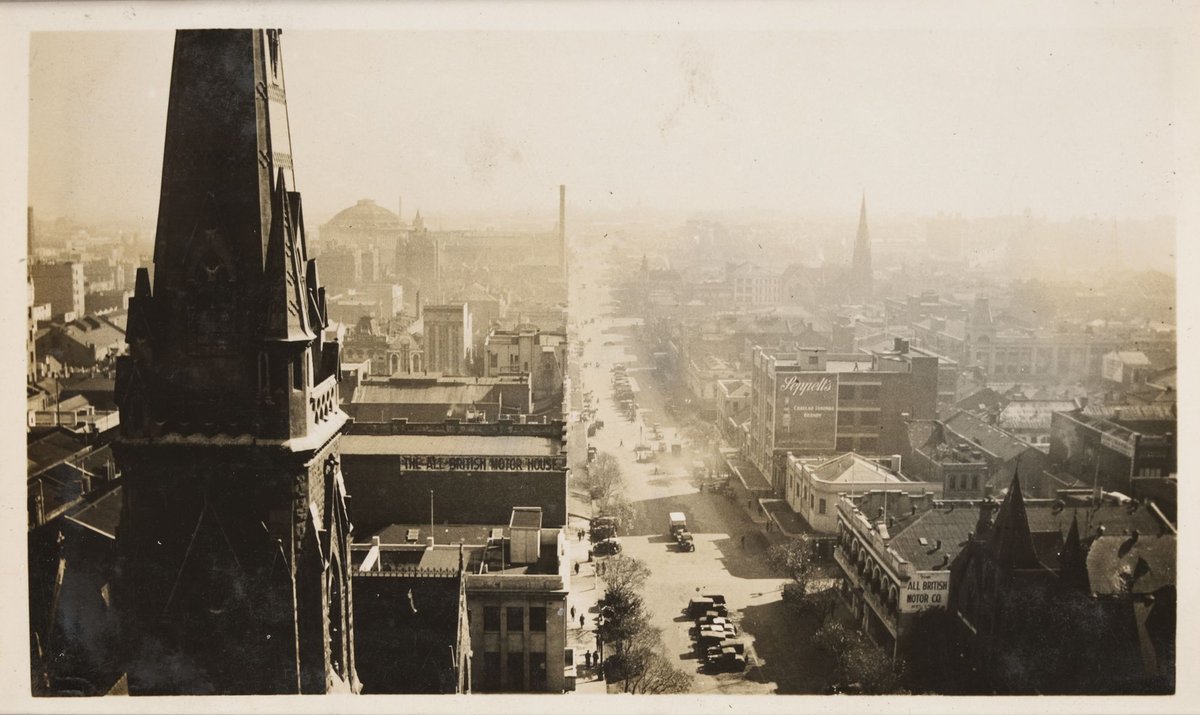 Elevated view of Russell Street, taken from the T & G Building, Melbourne City (1932)