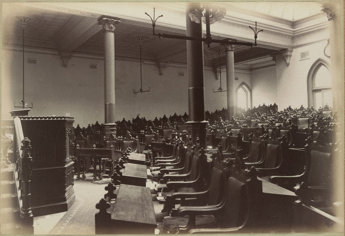 Interior of a church ?Independent Church, Collins Street, Melbourne City (1892–1900)