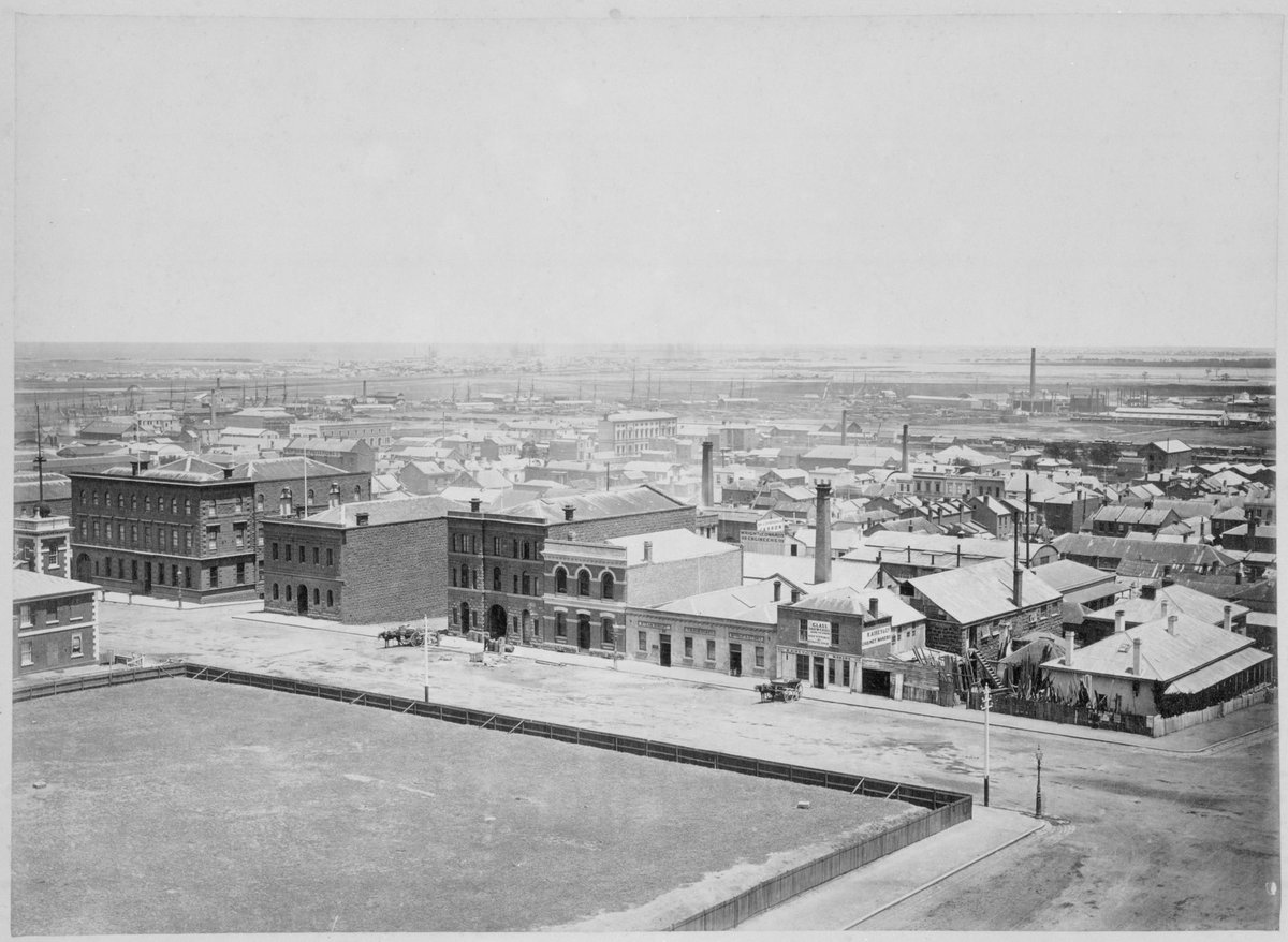 [Shows William Street between Bourke and Lonsdale Streets] : from the tower of Dr Fitzgerald's residence Lonsdale Street West, Melbourne City (1869)