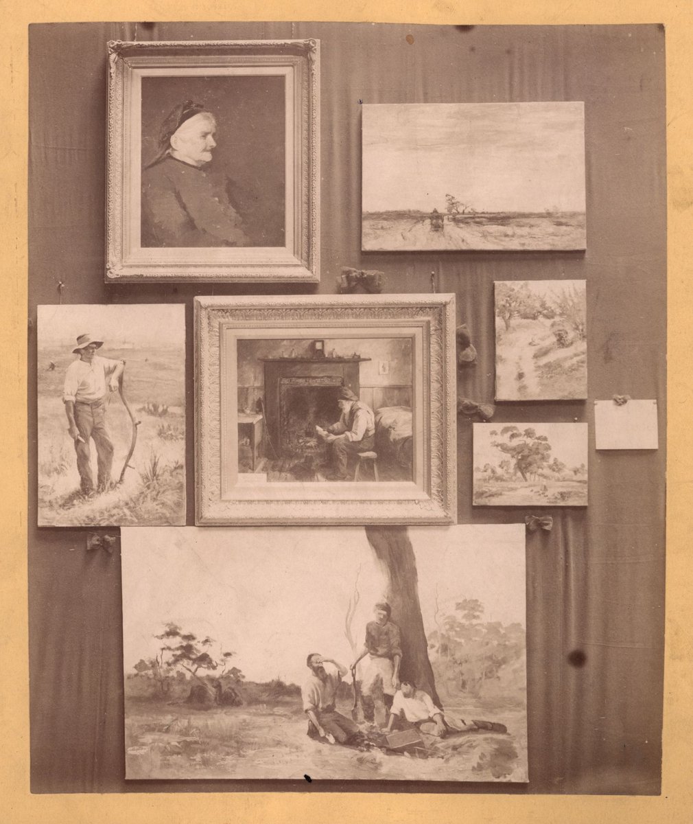 Picture display at the National Gallery of Victoria, Melbourne, Melbourne City (1900?)