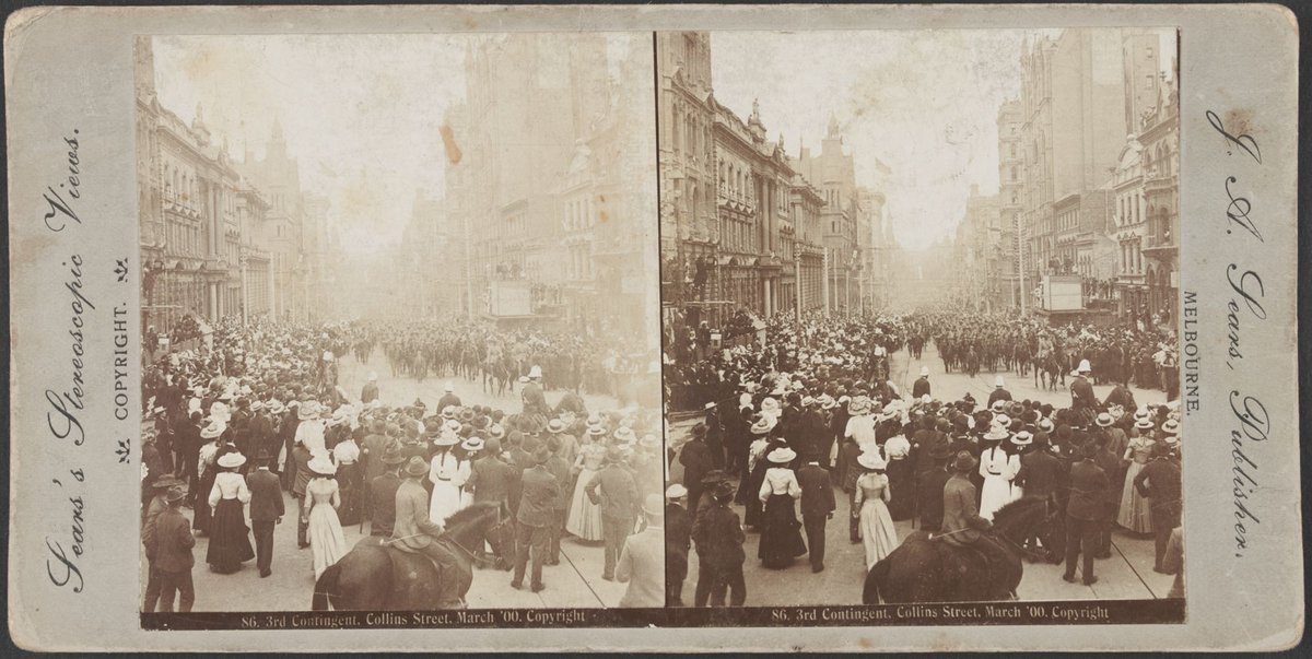 3rd Contingent, Collins Street, March '00, Melbourne City (c. 1900)