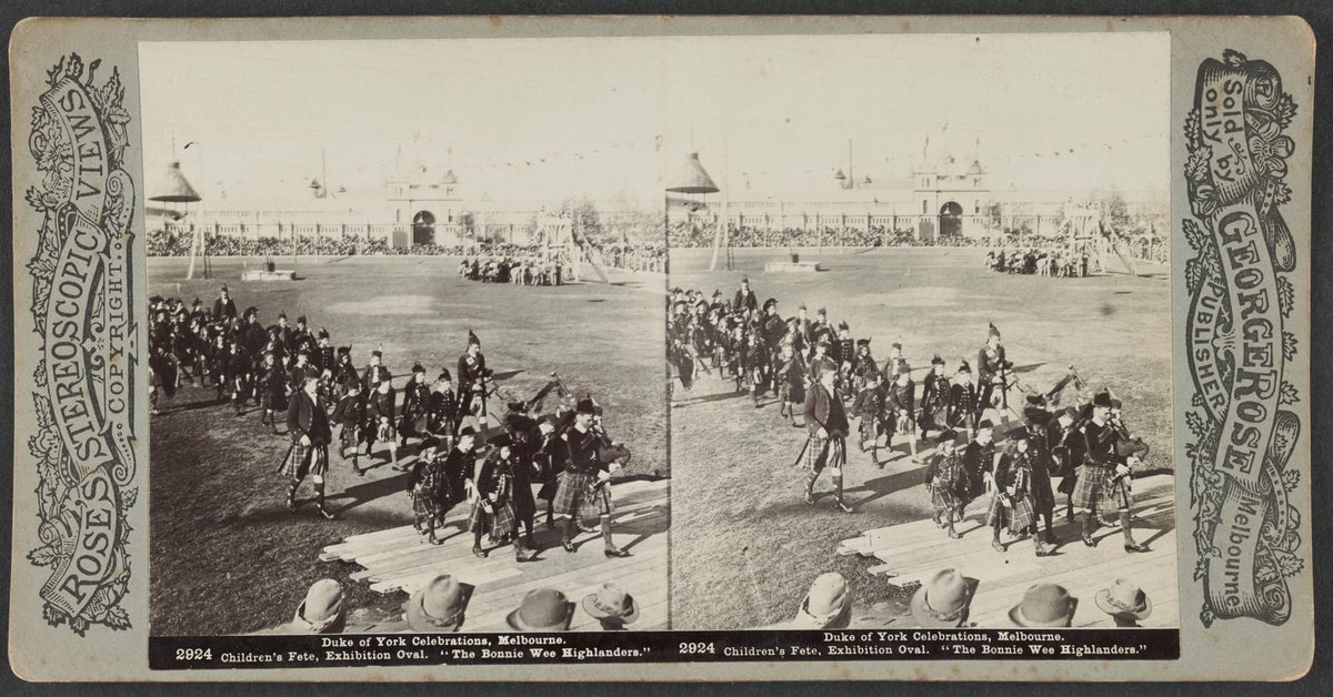 Duke of York Celebrations, Melbourne. Children's Fete, Exhibition Oval. 'The Bonnie Wee Highlanders.' (1901)