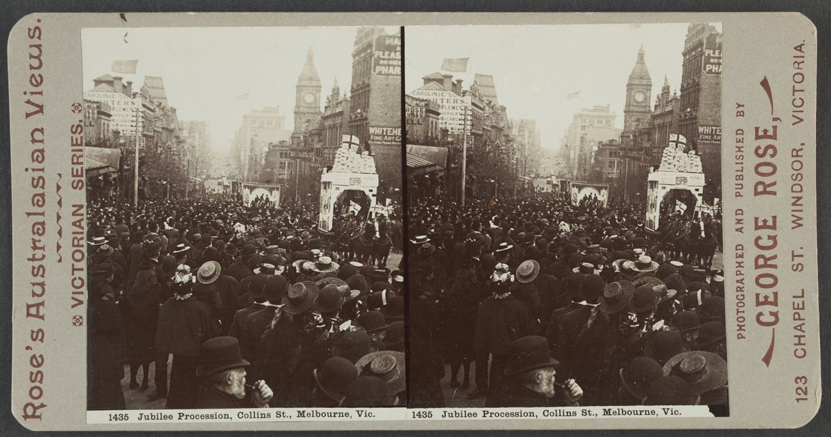 Jubilee Procession, Collins St., Melbourne, Vic, Melbourne City (c. 1900)