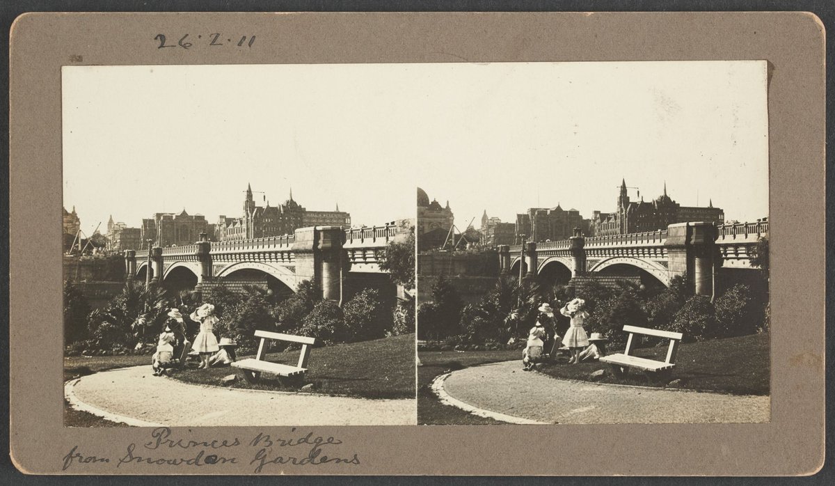 Princes Bridge from Snowden Gardens, Melbourne City (1911)