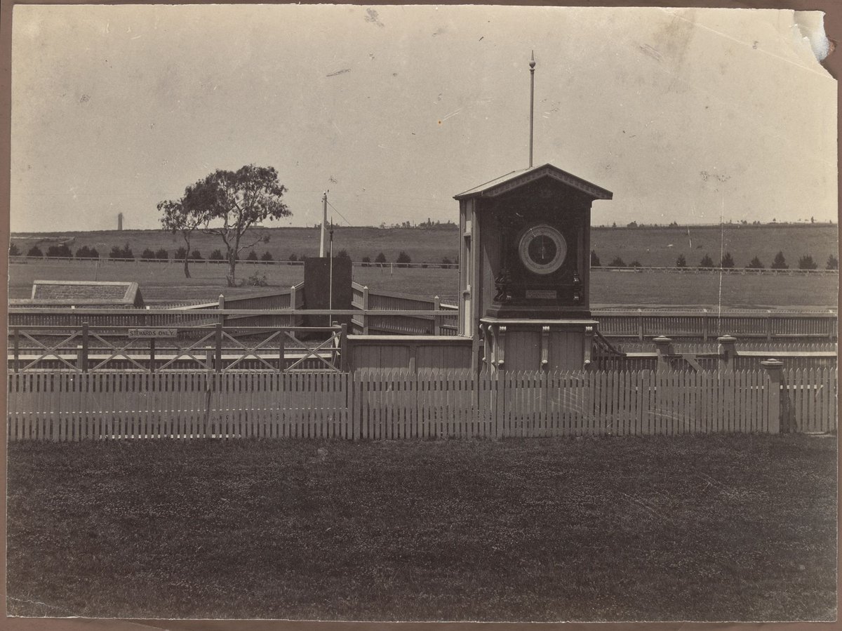 [Winning post, Flem [i.e. Flemington] Race Course] (c. 1885)