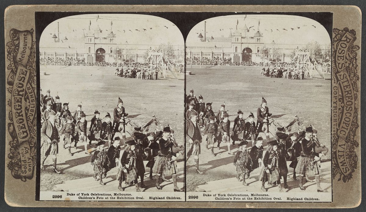 Duke of York Celebrations, Melbourne. Children's Fete at the Exhibition Oval. Highland Children (1901)